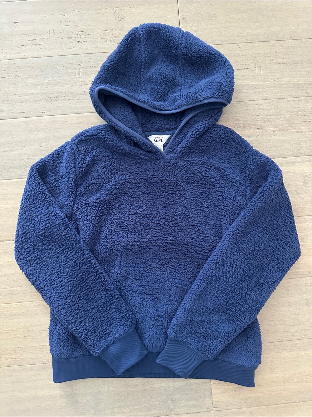 Athleta Girl Navy Blue So Snug Sherpa Hoodie- size L 12